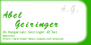 abel geiringer business card